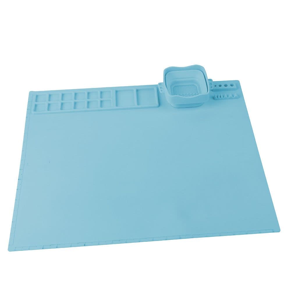 image-Tingfeng Silicone Art Painting Pad Set - Easy Wash Drawing Board with Palette