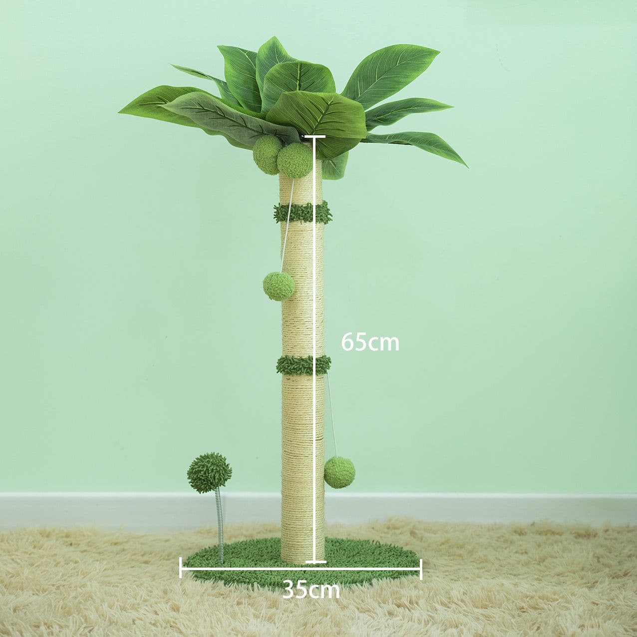 image-Cat Climbing Frame Sisal Scratching Toy Coconut Tree Climber - Claw Grinder