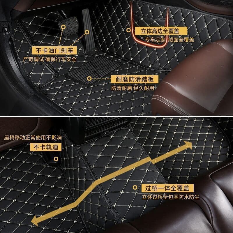 image-Wholesale full set of separate car floor mats universal non-slip foot mats fully surrounded by easy-to-clean car floor mats