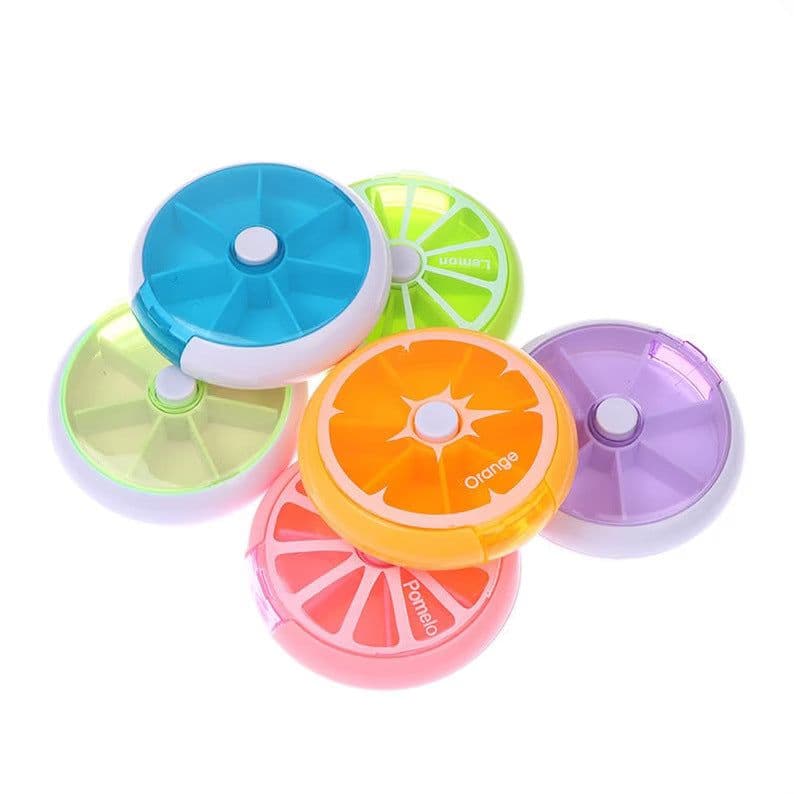 image-Portable Pill Box - Purple 7-Day Organizer