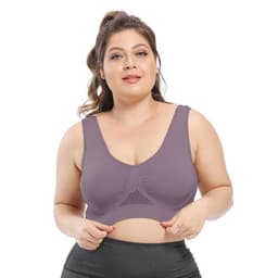 image-Foreign trade cross-border sport bra mesh hollow air hole sports bra yoga sports no steel ring underwear women