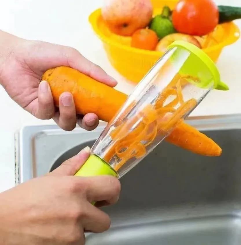 image-Stainless Steel Fruit Peeler Planer - Green