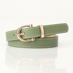 image-Korean Fashion Belt for Ladies - Imitation Leather, Alloy Buckle, Decorative Thin Jeans Belt
