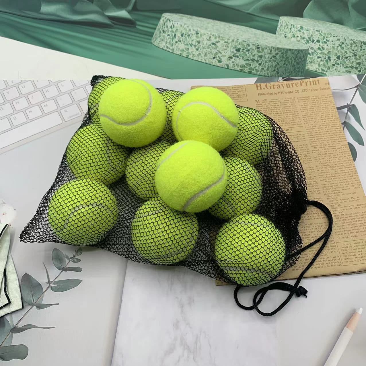 image-Elementary training tennis beginners high elasticity resistant tennis 1.3 meters elastic training tennis competition training