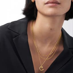 image-Brass Alphabet Necklace Unisex Initial Pendant Gold Plating