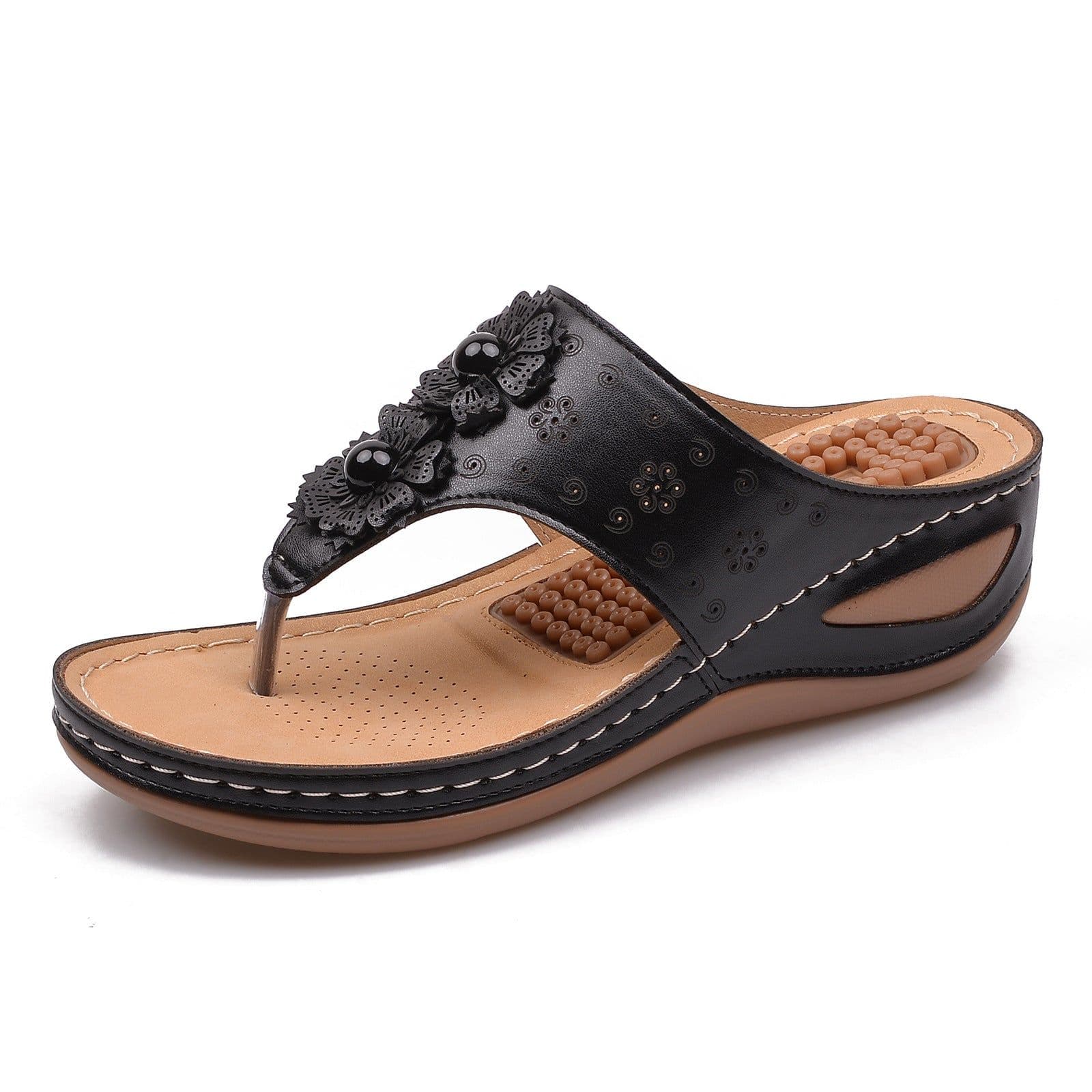 image-NVDIYAYA Flip-Flop Sandals - Pink Wedge Heel