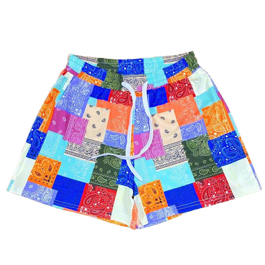 image-Women's Paisley Print Shorts - Casual Beach Pants XXXL