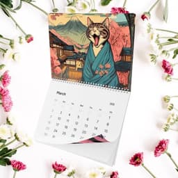 image-2025 Cross-border New Arrival Sleepy Cats Of Edo 2025 Wall Calendar Cat Lovers