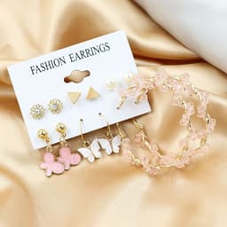 image-European and American cross-border earrings retro alloy butterfly snake earrings creative simple acrylic earrings set