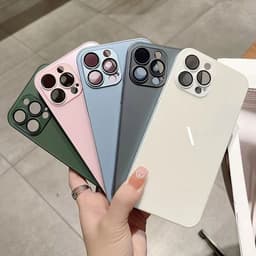 image-iPhone 14AG Frosted Glass Lens Film Case - Protective Cover 12