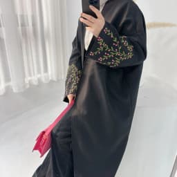 image-Loriya 2024 Elegant Black Cardigan Robe Long Sleeves XXL