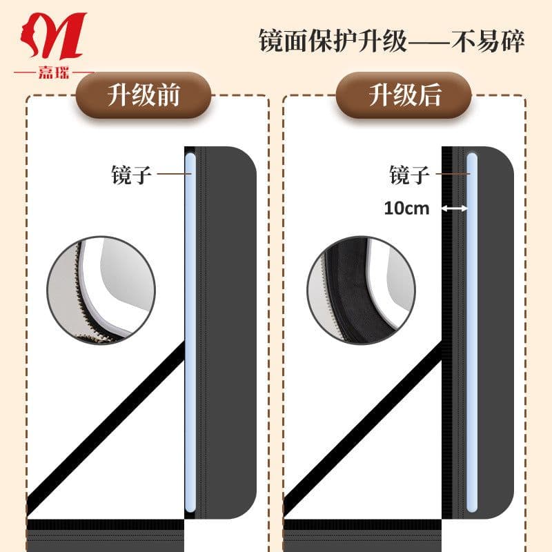 image-Cosmetic Bag with LED Mirror - Large Capacity Travel