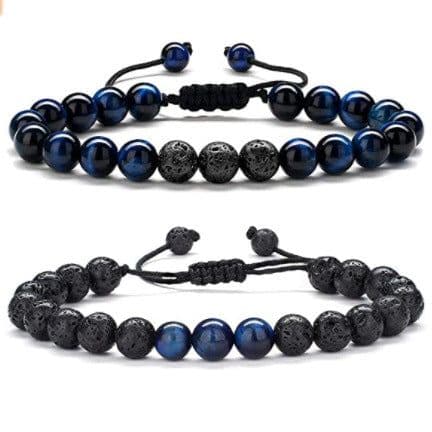 image-Cross-border Hot Selling Men's Bracelet Natural Tiger's Eye Braided Bracelet Essential Oil Aromatherapy Beads Amazon Hot Sale