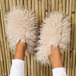 image-Women's Fur Slippers - Warm Home Cotton Slides