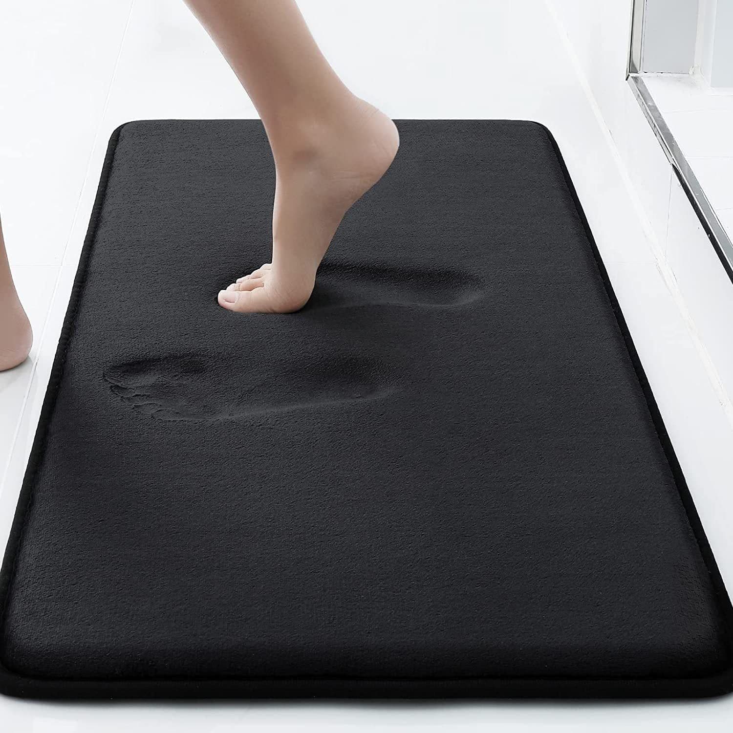 image-Memory Foam Bathroom Mat - Black 38x42cm