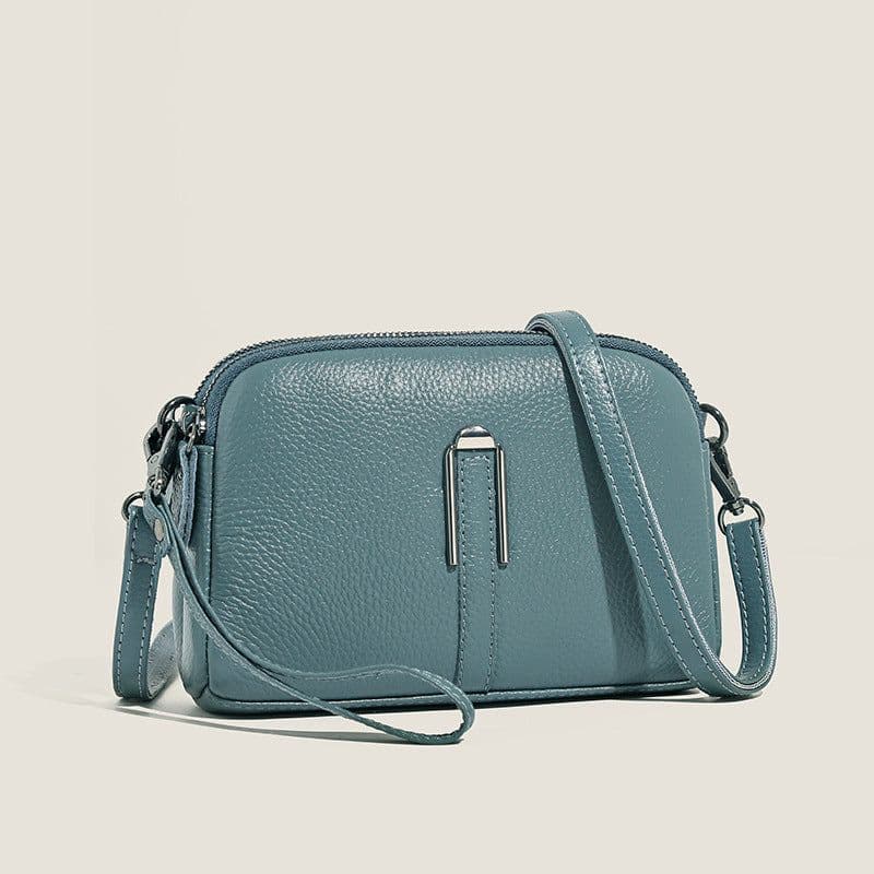 image-Genuine Leather Women's Shoulder Bag - Black Square