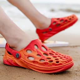 image-Croc Men's Summer Baotou Sandals - Beach Coconut Style - Flat Sole EVA