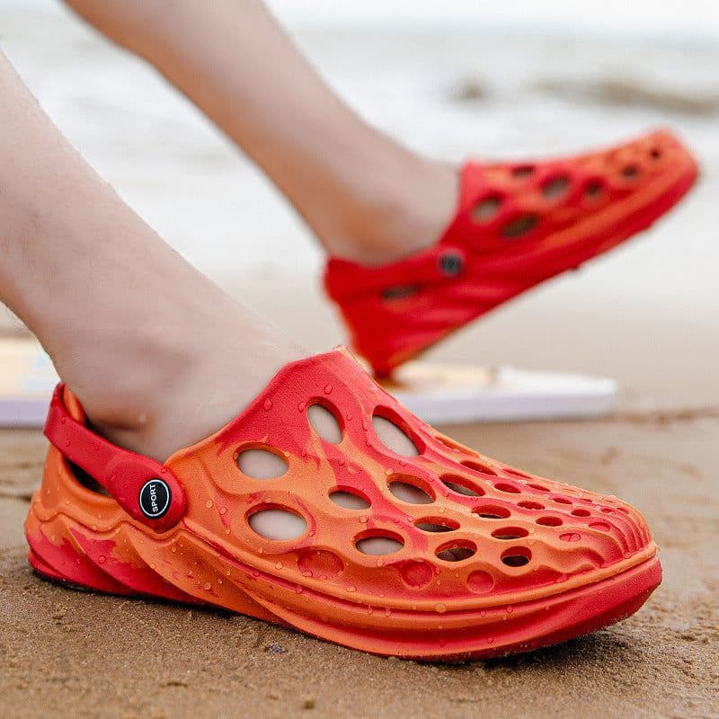 image-Croc Men's Summer Baotou Sandals - Beach Coconut Style - Flat Sole EVA