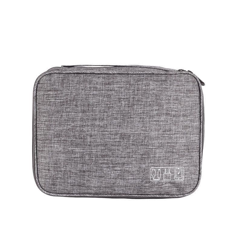 image-Cross-border cation charger storage bag Portable data cable mobile phone storage bag Waterproof three-layer digital bag