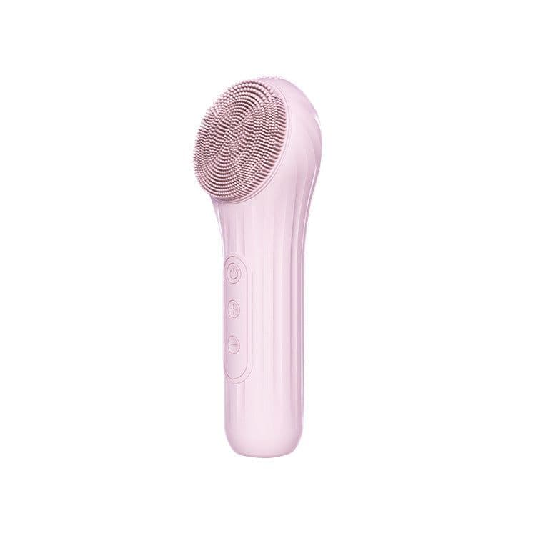 image-New cross-border electric rechargeable face wash brush waterproof rechargeable constant temperature imported massage sonic vibration silicone facial cleanser