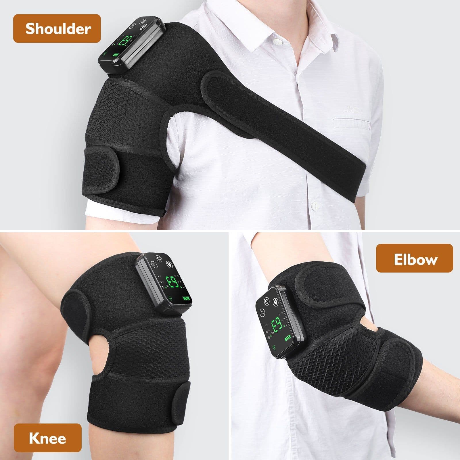 image-Factory new heating knee pad usb rechargeable electric heating heating vibration massage shoulder pad leg universal protective gear