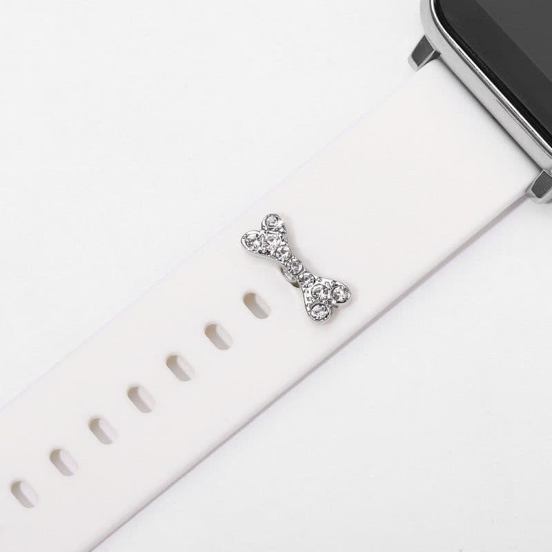 image-Apple Watch Silicone Strap - BK104 Diamond Bone Decor