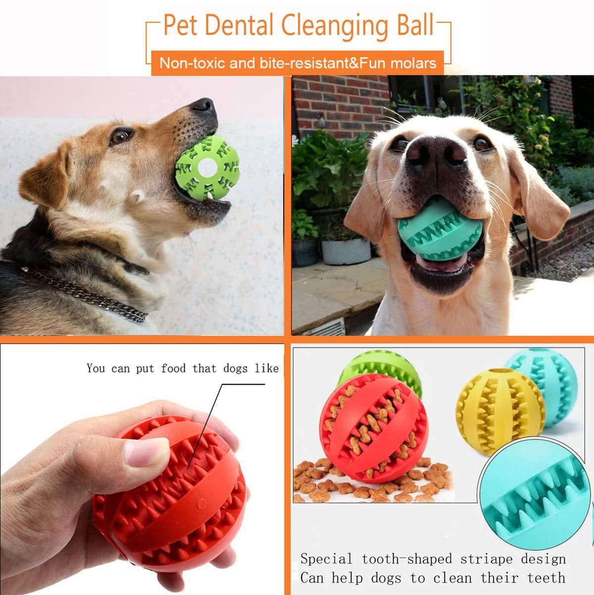 image-Dog Chew Toy Ball - Rubber 11.5cm Glitter