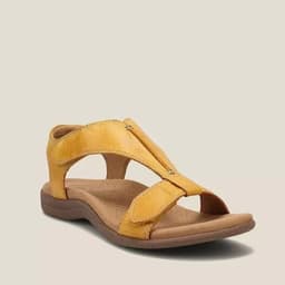 image-Women's Roman Sandals - Yellow Velcro Casual
