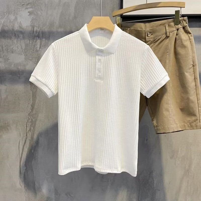 image-Trendy POLO Shirt Men's Short Sleeve 2023 Black White Gray Green