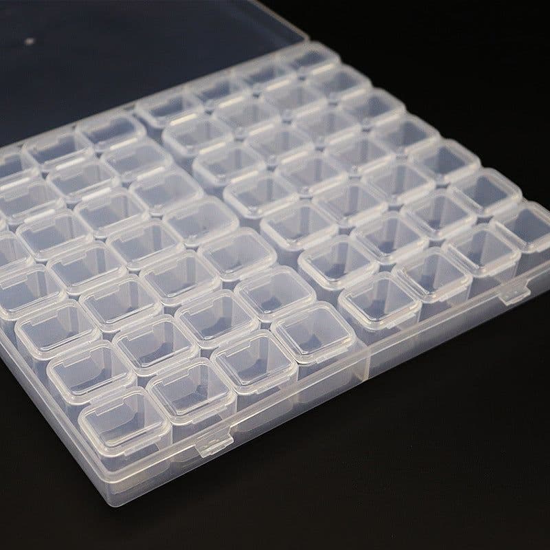 image-Manicure Tools Storage Box - 56 Grid Transparent