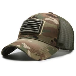 image-American Flag Baseball Cap - Blue Mesh Men's Outdoor Velcro Cap