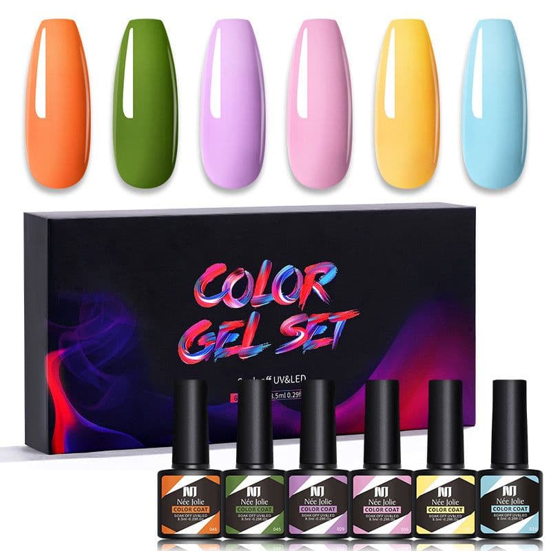 image-Nee Jolie UV Gel Nail Polish Set - 6 Colors 8.5ml