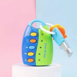 image-Cross-border children's simulation remote control car key lock toy light music baby early education educational toy stall