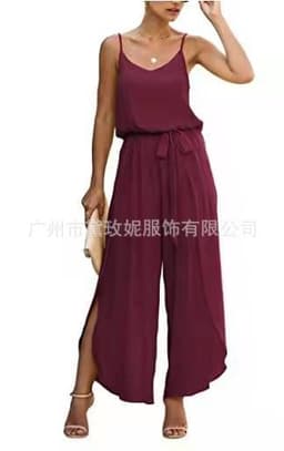 image-Women's Wide Leg Jumpsuit - Sleeveless Black