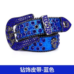 image-Skull Rhinestone Belt, European & American Style, Unisex Pin Buckle, Denim Style