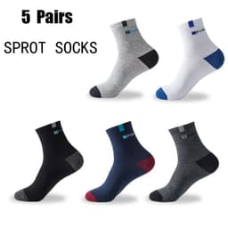 image-Men's Ankle Socks - Breathable Cotton Sports Socks