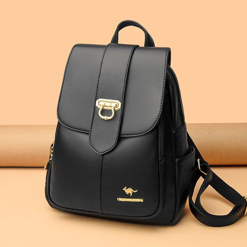 image-Large Capacity 2022 PU Leather Backpack - Street Fashion Travel Bag