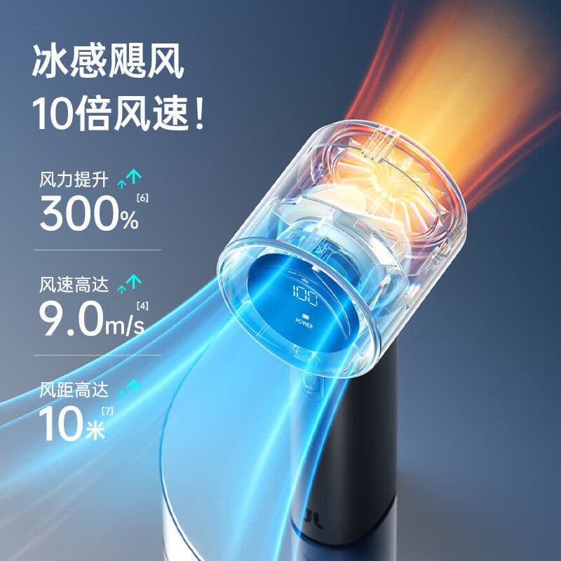 image-A few elements small fan handheld mini portable leafless turbo fan charging with students baby children blowing
