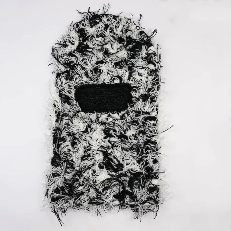 image-Camouflage Knitted Balaclava Hat - Polyester Coffee