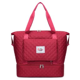 image-Travel Fitness Bag - Red Large Capacity Yoga Shoulder Tote - Dry Wet Separation