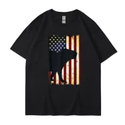 image-Men's Cartoon T-Shirt Dark Gray Cotton Short Sleeve