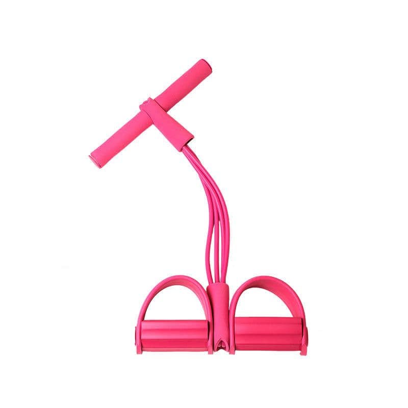 image-4-Tube Yoga Tension Belt - Pink Fitness Abdominal Aid