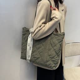 image-Smart Camp Tote Bag - Light Beige Nylon Large