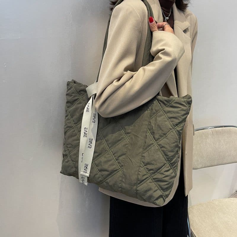 image-Smart Camp Tote Bag - Light Beige Nylon Large