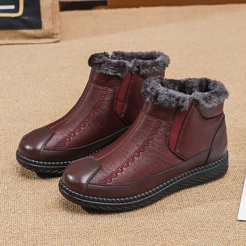 image-Cross-border snow boots women's winter plus fleece cotton shoes waterproof short boots warm thickened middle-aged and elderly women's boots large size women's shoes