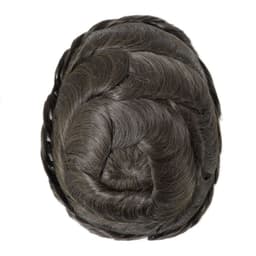 image-Men's Hair Topper - Real Human Hair Mono Base Black