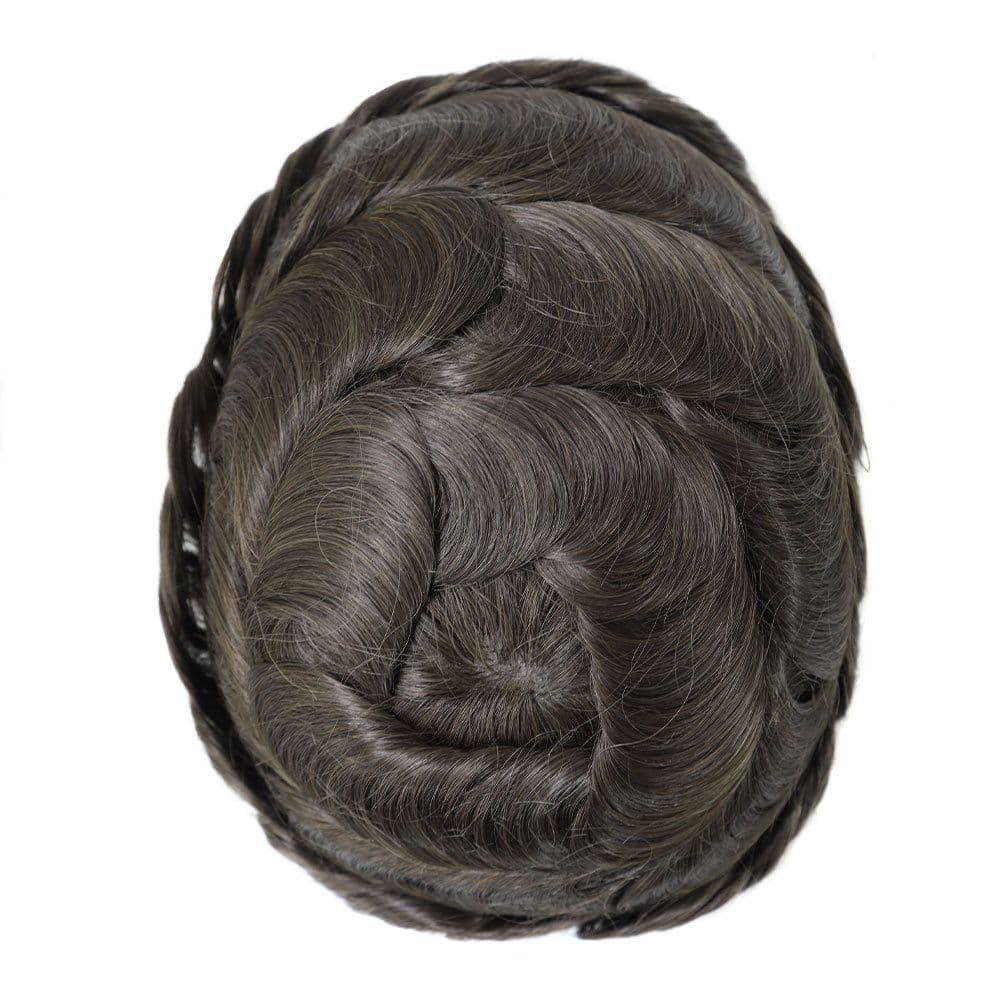 image-Men's Hair Topper - Real Human Hair Mono Base Black