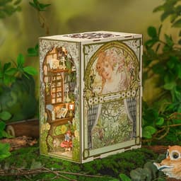 image-DIY Wooden 3D Bookend Toy - CuteBee Rose Model, 11cm x 18cm x 23cm
