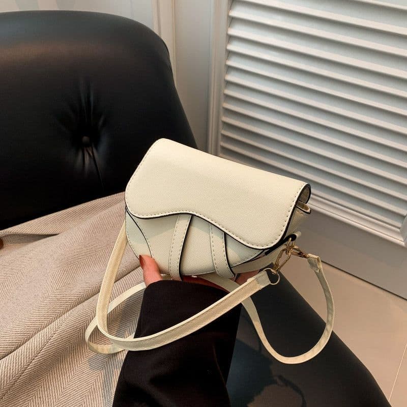 image-Black PU Saddle Bag - Crossbody Magnetic Clasp