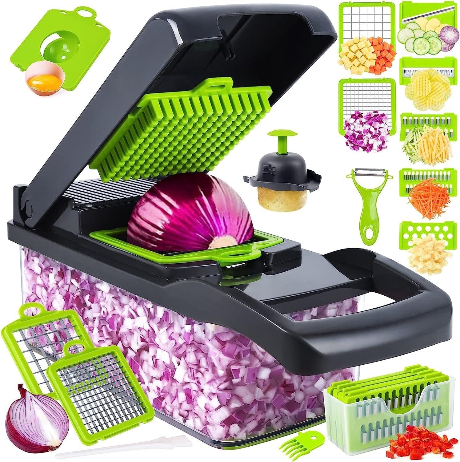 image-Multi-Function Vegetable Cutter - Grater Dicer Slicer